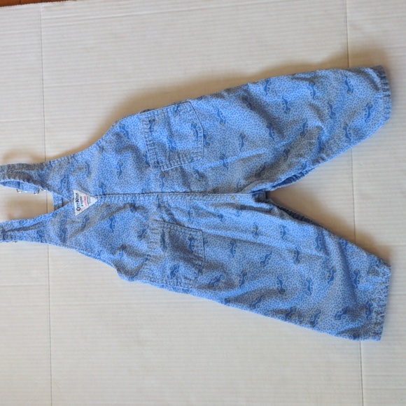 Oshkosh Bgosh Vintage Made In USA Corduroy Car Print Overalls Rare Blue 24 Month - Picture 6 of 9